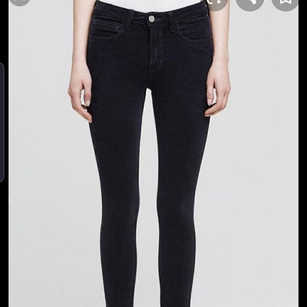 L'Agence Margot skinny high rise crop charcoal cor